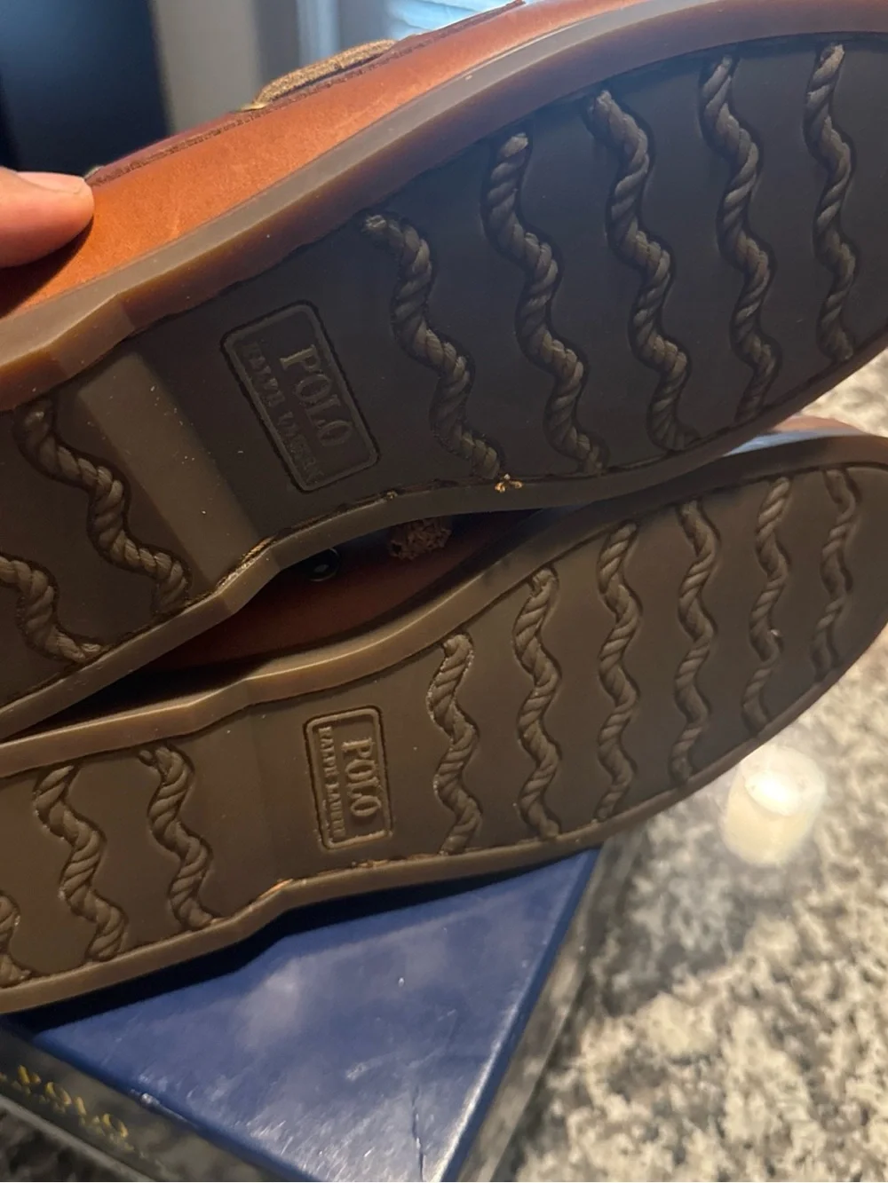 Ralph Lauren Men's Brown Leather Boat Shoes - Classic Tassel Deck Loafers